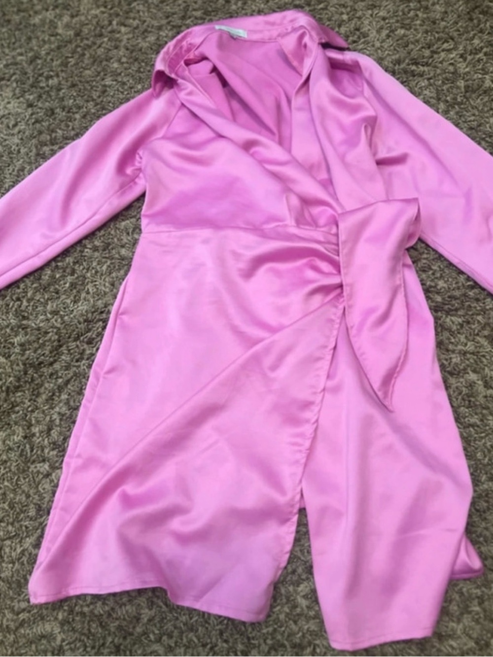 Fashion Nova Pink Wrap Dress